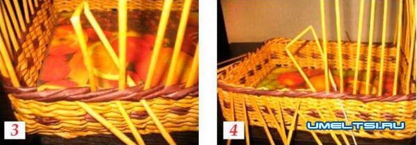 Изготовление корзинки для хлеба из бумажной лозы