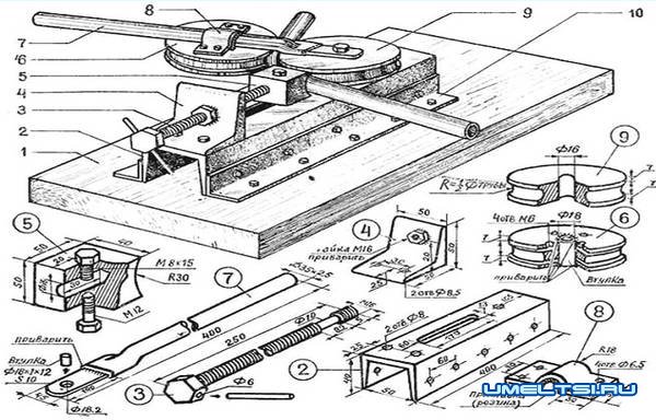 Делаем простой трубогиб для профильных труб - чертеж Делаем простой трубогиб для профильных труб - чертеж