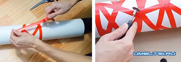 диодный светильник из ПВХ трубы