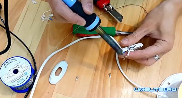 диодный светильник из ПВХ трубы