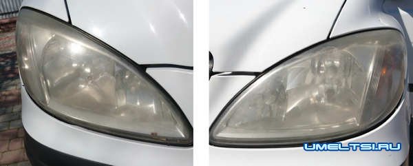 Полировка фары зубной пастой