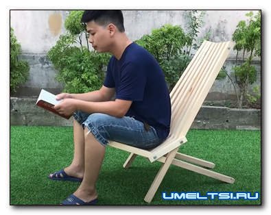 Складной стул из деревянных брусков