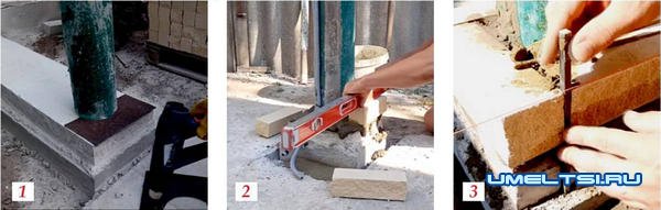 Как сделать кирпичные столбы