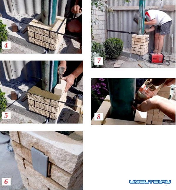 Как сделать кирпичные столбы