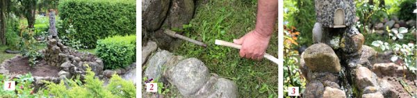 клумба с водопадом на дачном участке