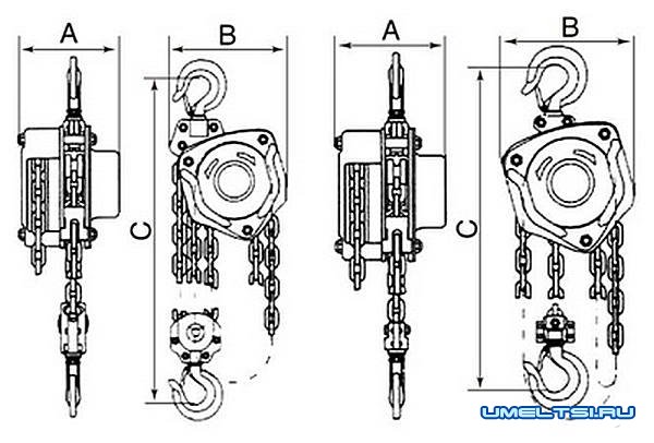 Конструкция и основные элементы шестерёнчатой тали